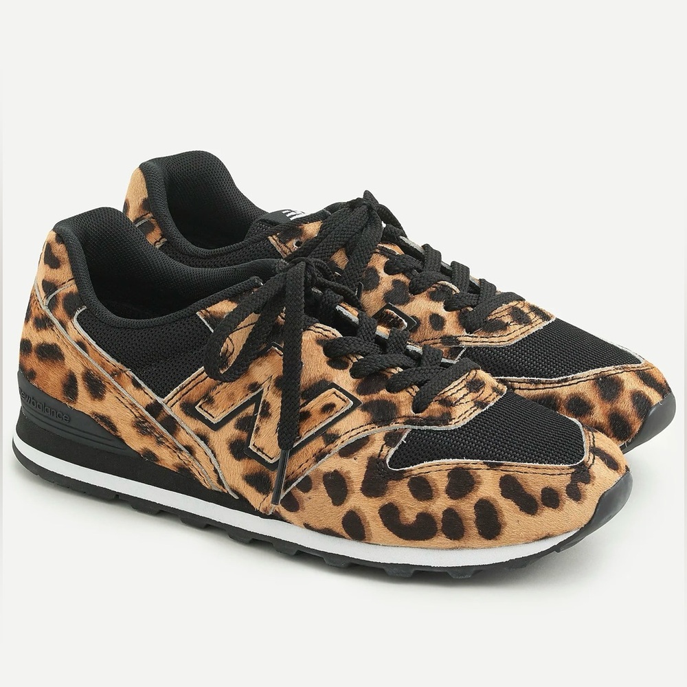 NWOT New Balance 996 J Crew Collab Leopard Print Calf Hair Sneakers Size 8 - Picture 4 of 10